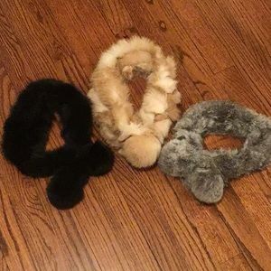 Fur scarf trio